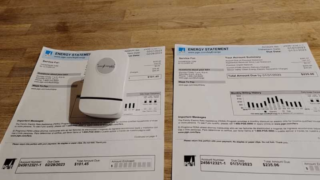 real electricity bill before and after using StopWatt